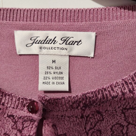 Judith Hart Collection- Cardigan Long Sleeve Sweater in Pink/Purple - Medium - Picture 4 of 4